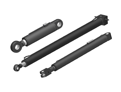 Hydrauliske sylindere for haugemaskiner